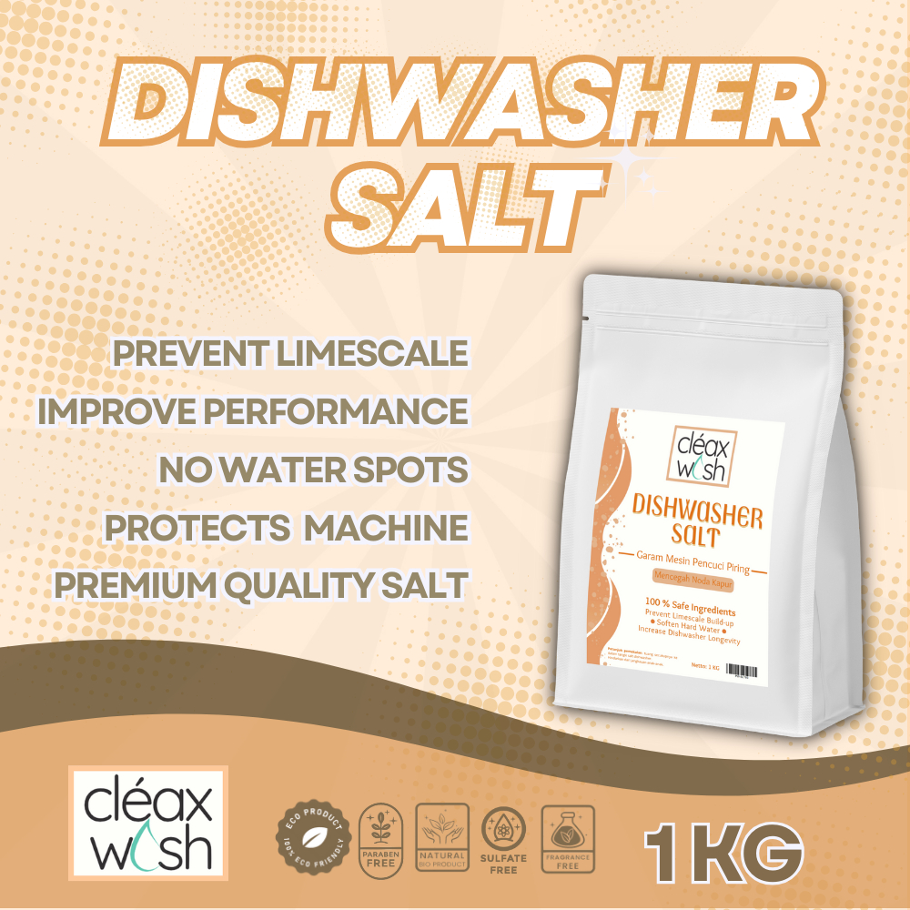 Cleax Wash Dishwasher Salt 1kg Eco Friendly Garam Mesin Pencuci Piring