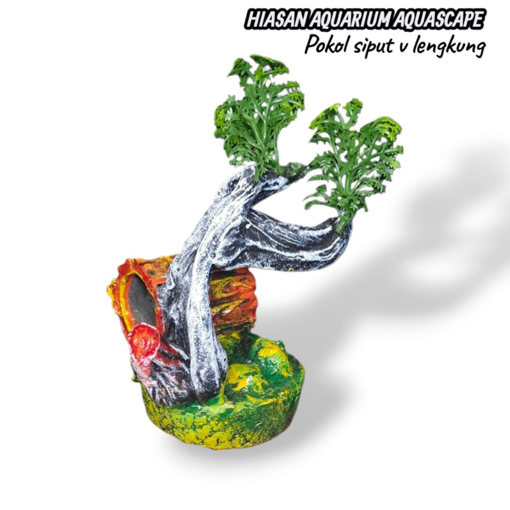 Kayu Bertunas - Hiasan Aquarium Aquascape Natural dari Plastik, AMAN untuk IKAN & UDANG, Minim Peraw