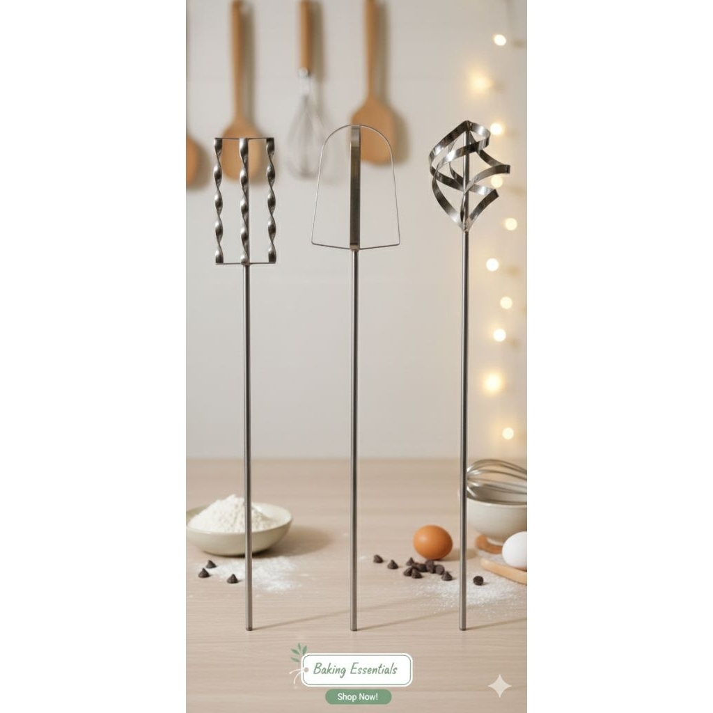 Mata Mixer Stainless Steel Custom - Spul Mixer Adonan Kue Donat Roti - Pengocok Telur Industri High 