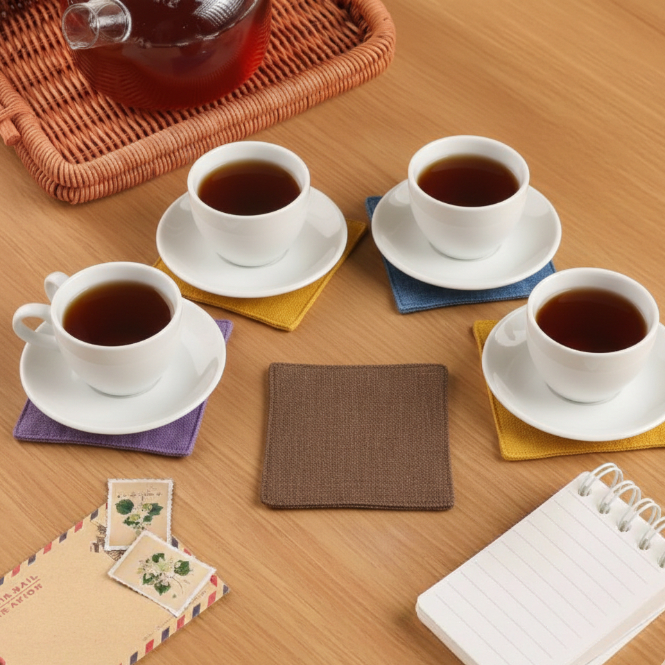 Tatakan Gelas Kain / Coaster Cotton / Dekorasi Tatakan Gelas Aesthetic | Madyn Studio Indonesia
