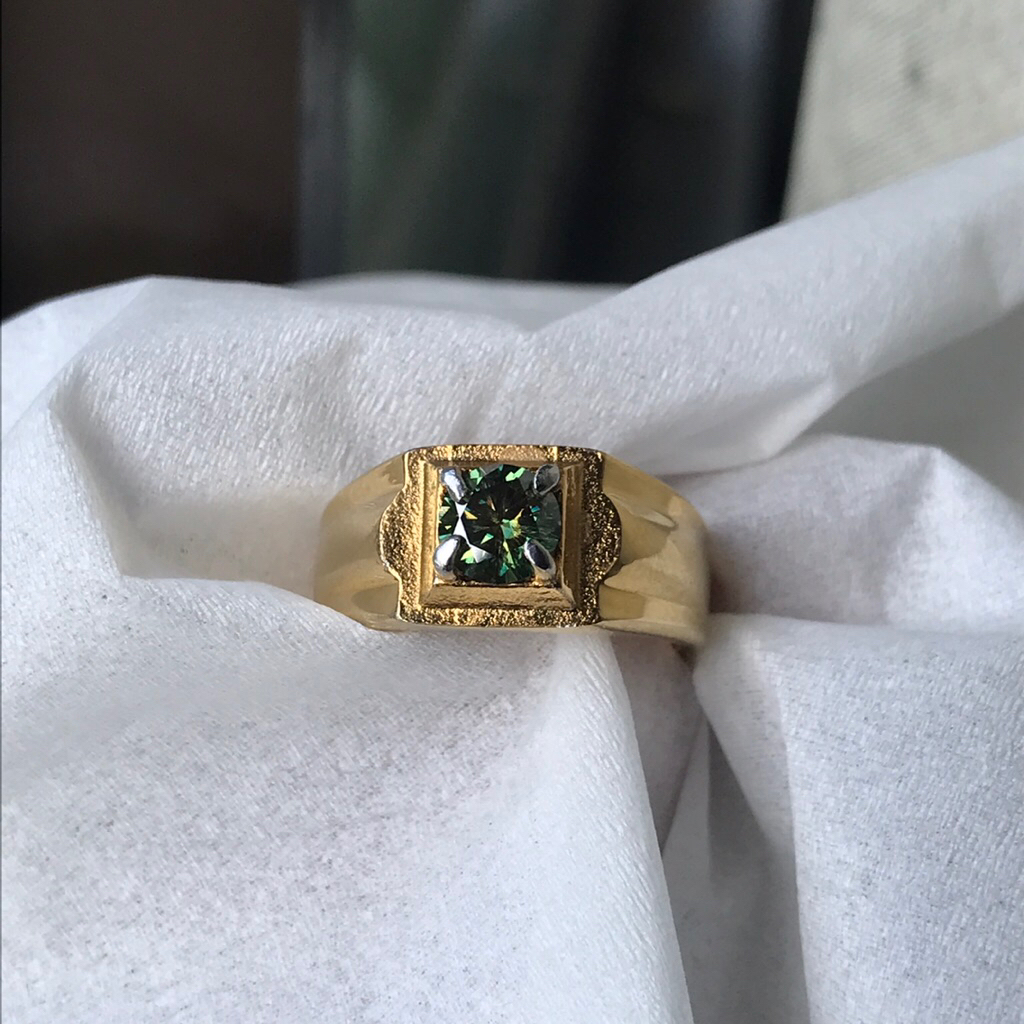 CINCIN TITANIUM BERLIAN GREEN MOISSANITE