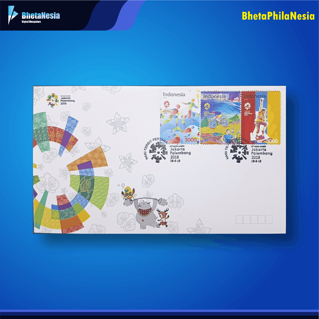 Prangko Asian Games Ke 18 Jakarta Palembang Tahun 2018 Sampul Hari Pertama (SHP)