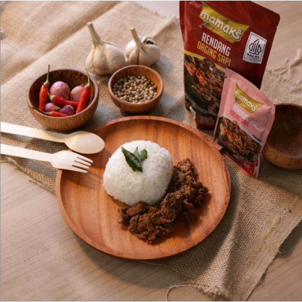 Rendang Daging Sapi Sachet 50gr PREMIUM Lauk Siap Saji Khas Padang (Halal MUI BPOM Tanpa MSG)