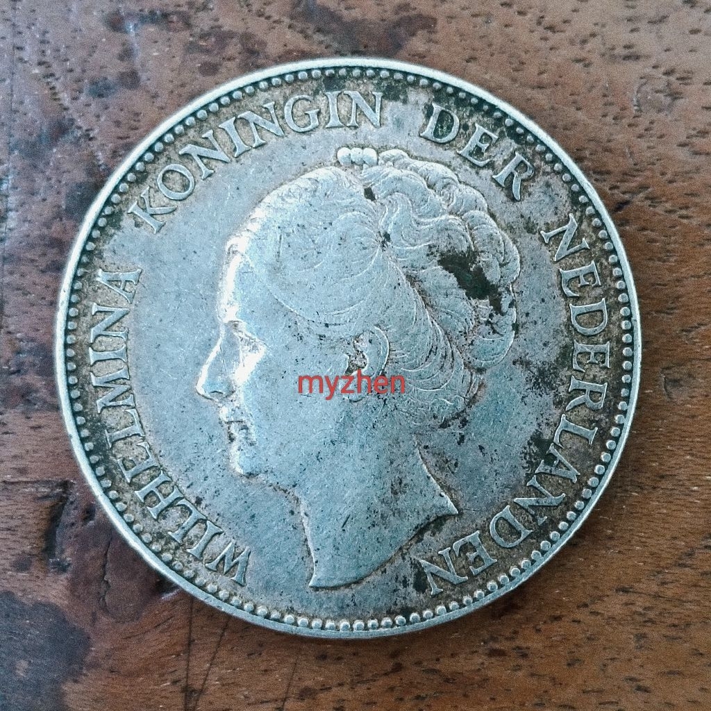 koin perak wilhelmina asli 1G 1929