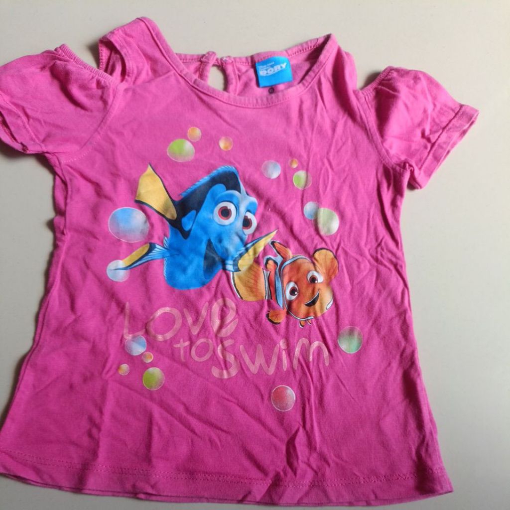 kaos anak perempuan model lengannya upsholder preloved merk Dory Disney asli sz XL