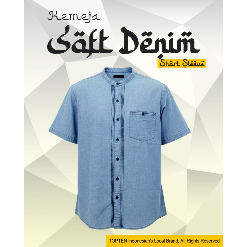 TOPTEN Kemeja Pria Soft Denim