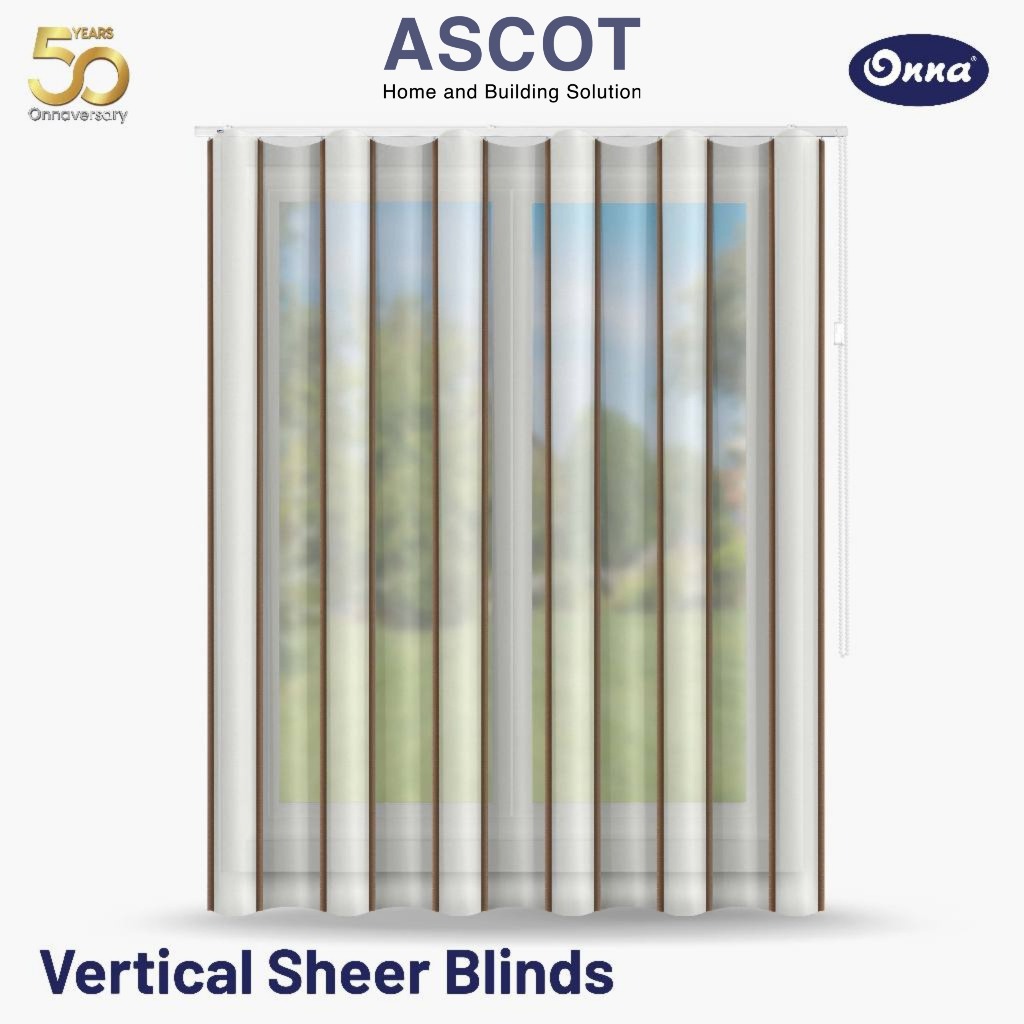 ONNA Vertical Sheer Blind Gorden / Tirai Jendela Minimalis Modern (Ukuran Custom)