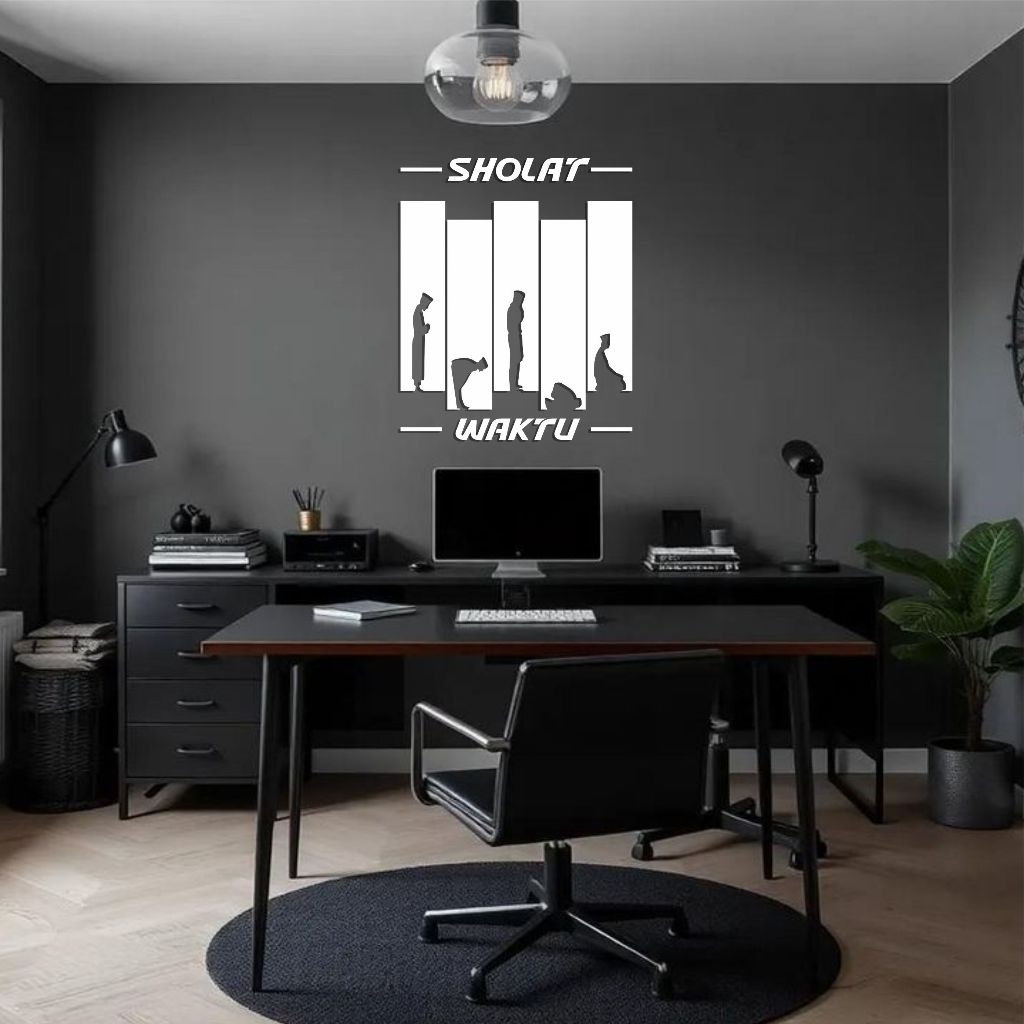 Hiasan Dinding Islami Timbul Sholat Tepat Waktu – Dekorasi Dinding Modern – Menonjolkan pesan utama 