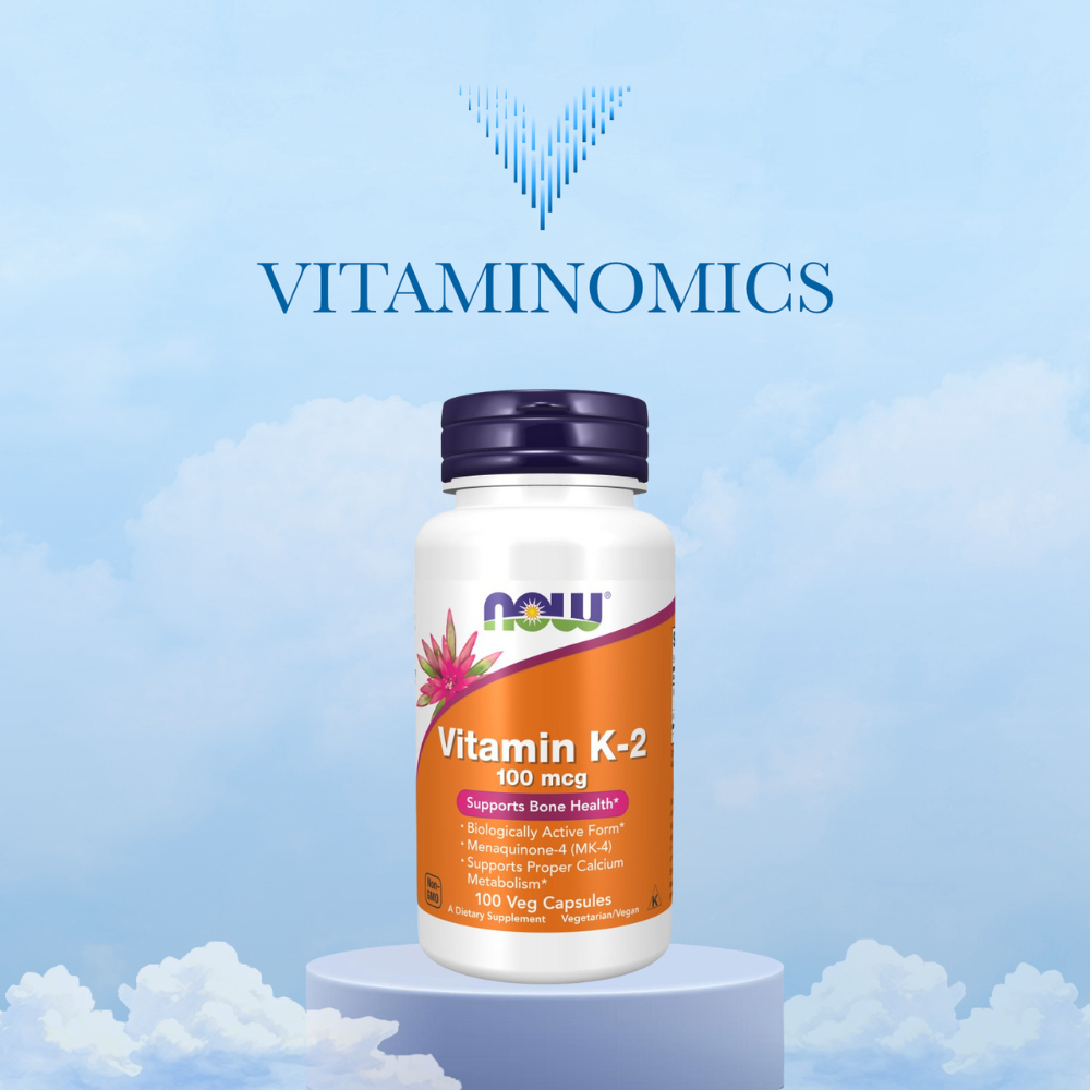 NOW Vitamin K-2 100 mcg MK-4 | Suplemen Vitamin K2 MK4 100 Veg Capsules