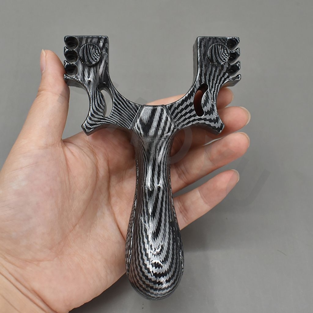 Frame ketapel Dual karet ABS motif karbon