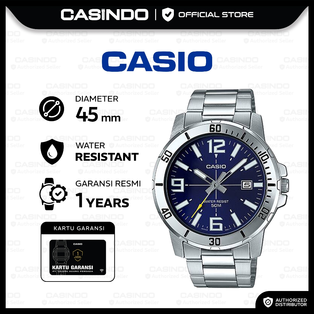 CASIO Jam Tangan Pria Analog MTP-VD01D-2BVUDF