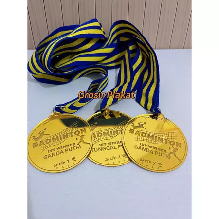 Medali Akrilik Gold Medali Gold Akrilik Grafir