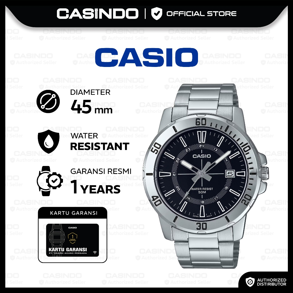 CASIO Jam Tangan Pria Analog MTP-VD01D-1CVUDF