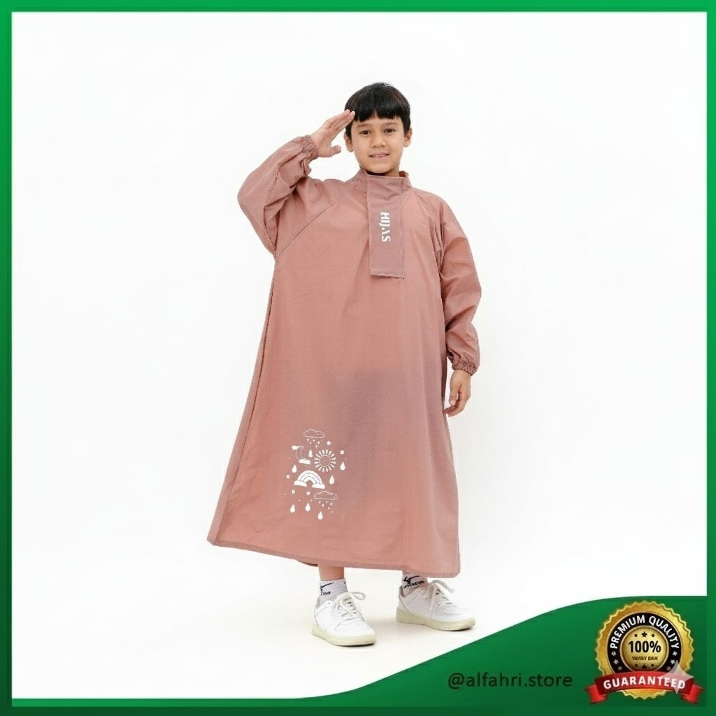 Jas Hujan Gamis Anak Perempuan Muslimah / Jas Hujan Anak sd laki laki / mantel hujan anak