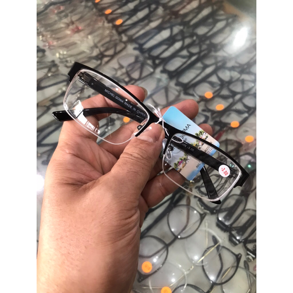 Kacamata Minus Rimless Metal Unisex MICHEL GOMA