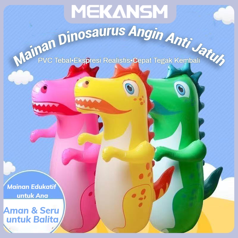 MEKANSM 95cm Dino Mainan Anak Mainan Boxing Dino Tinju Air Dino Tiup Tiang Tinju Berisi Air Dinosaur