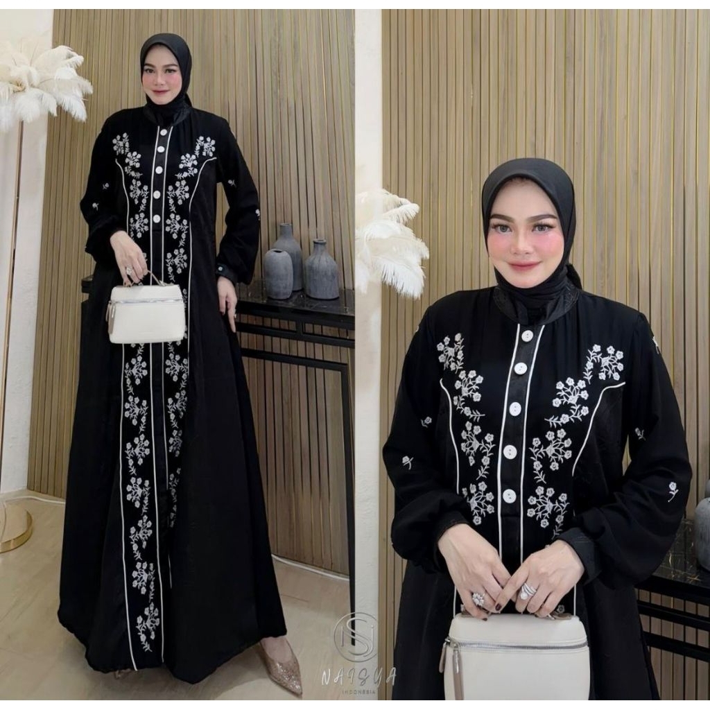 Gamis Nasya Kerah Bordir Premium