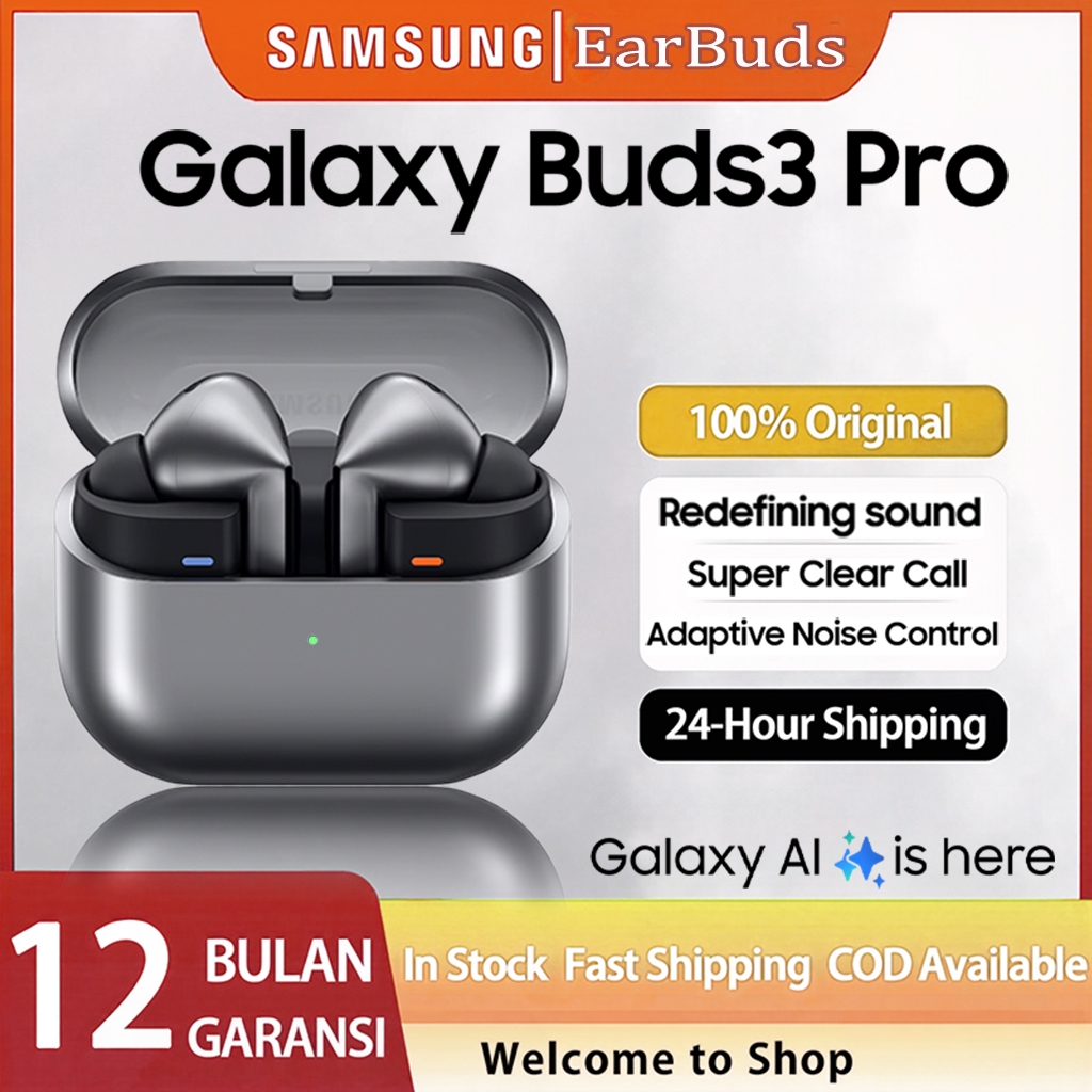 Samsung Galaxy Buds 3 Pro Bluetooth Earbuds Adaptive Active Noise Cancellation Bekas For Sports and 