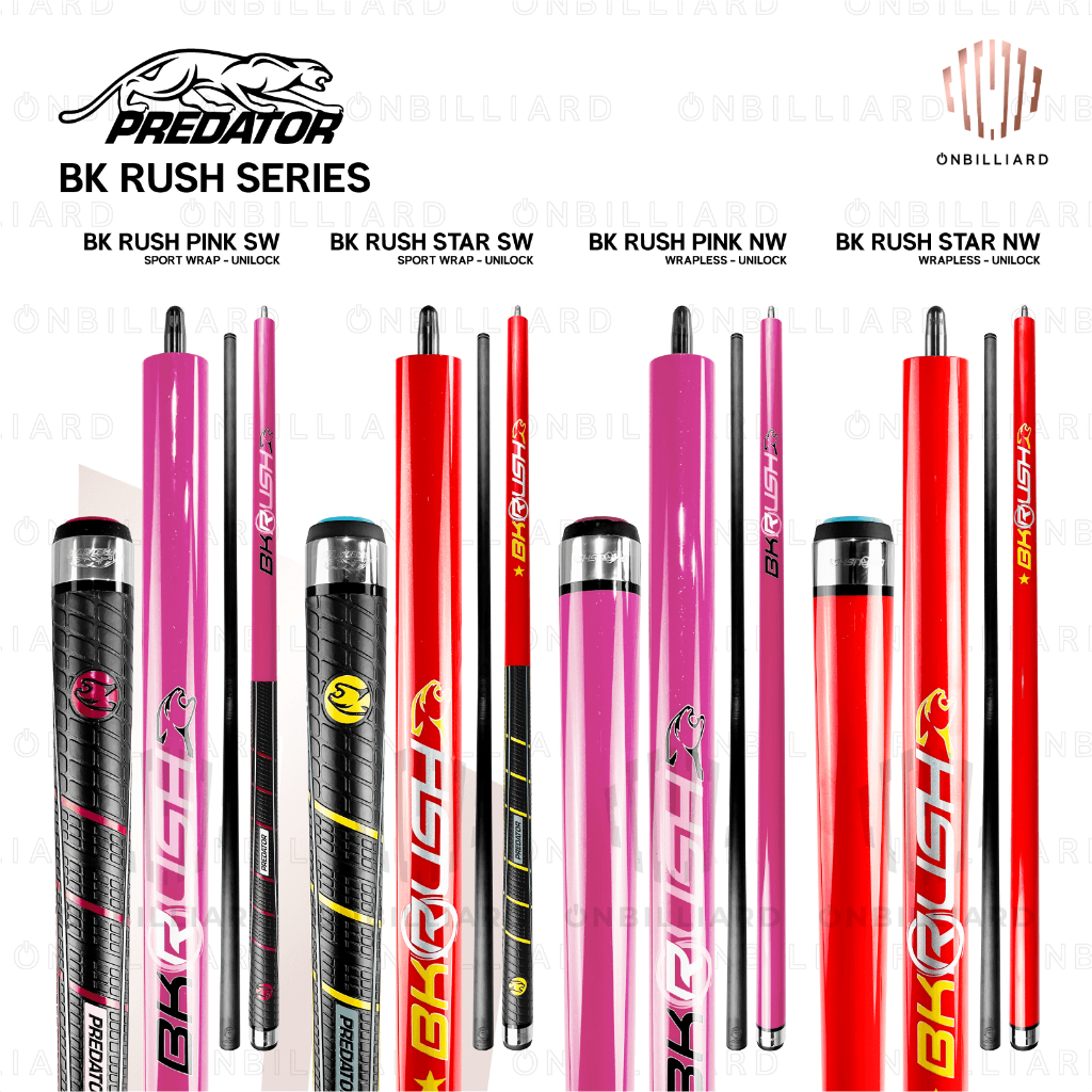 PREDATOR BK RUSH SW NW Pink & Star Vietnam Break Cue Billiard BK RUSH