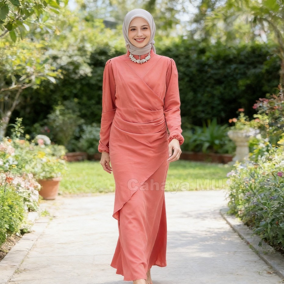 Gamis Kondangan Pesta Mewah Elegan/Dress Melayu Elegan Putih