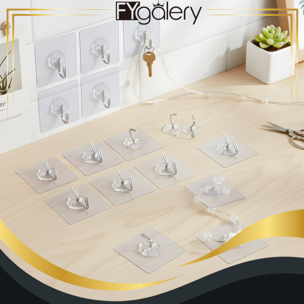 FYGALERY HL0058 Gantungan Hook Tempel Steaker Transparan Magic Cantolan Baju Murah Y4180