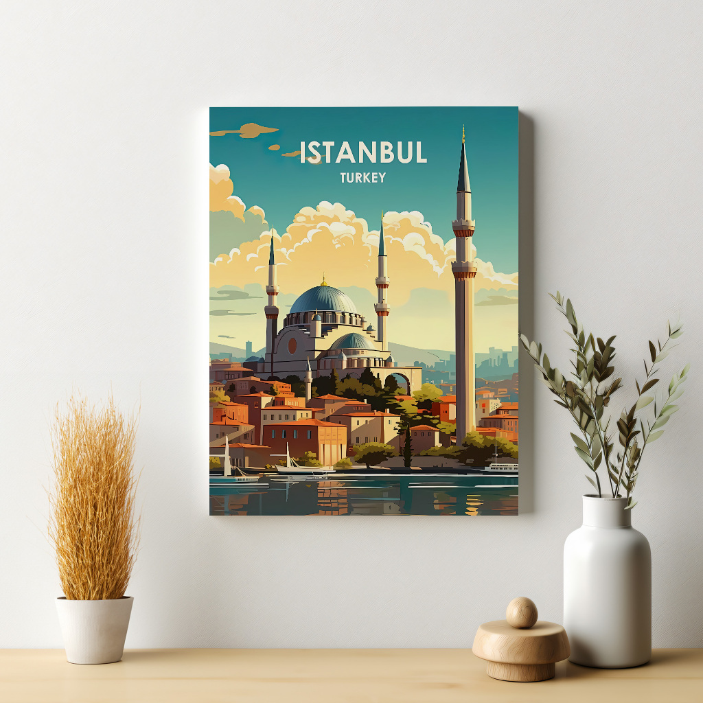 Istanbul Turki Poster Hagia Sofia Dekorasi Wisata Hiasan Dinding