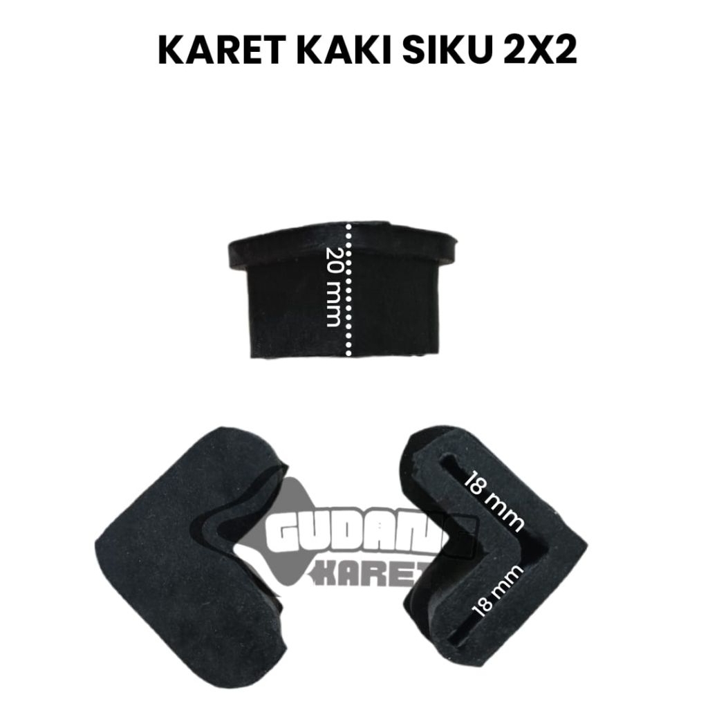 KARET KAKI BESI SIKU 2X2 // KARET RAK SIKU // KARET PENGAMAN BESI SIKU