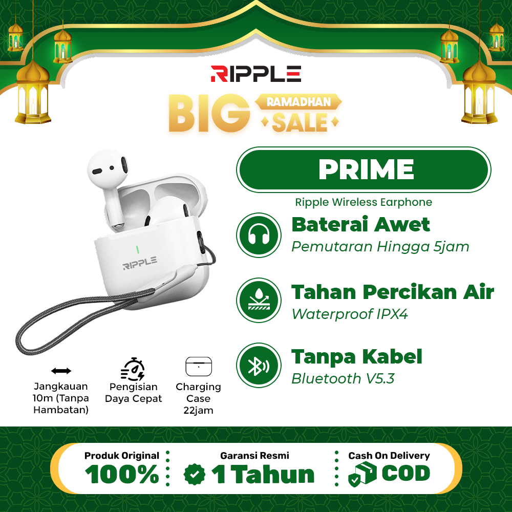 Ripple Rippods TWS MINI Earphone Headset Prime Bluetooth 5.3 Touch Earphone Mini Earbuds