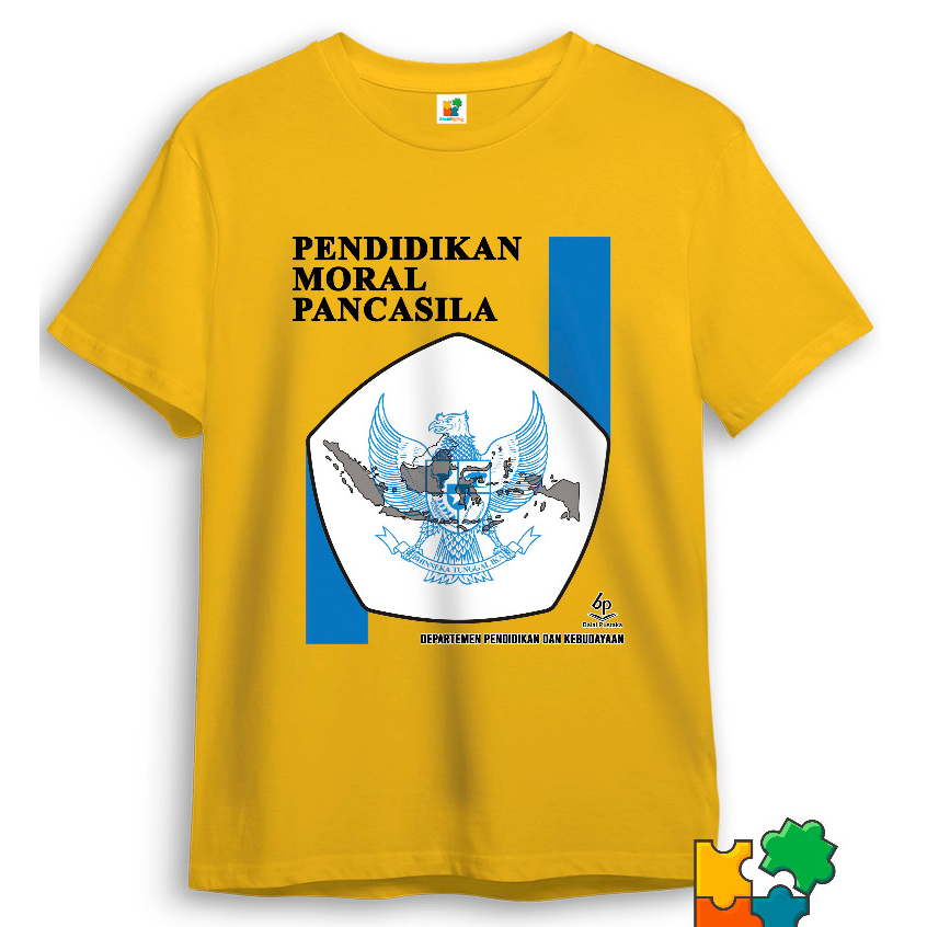 T-Shirt PMP "Pendidikan Moral Pancasila" Kuning - Kaos Nostalgia Sekolah Jadul Premium