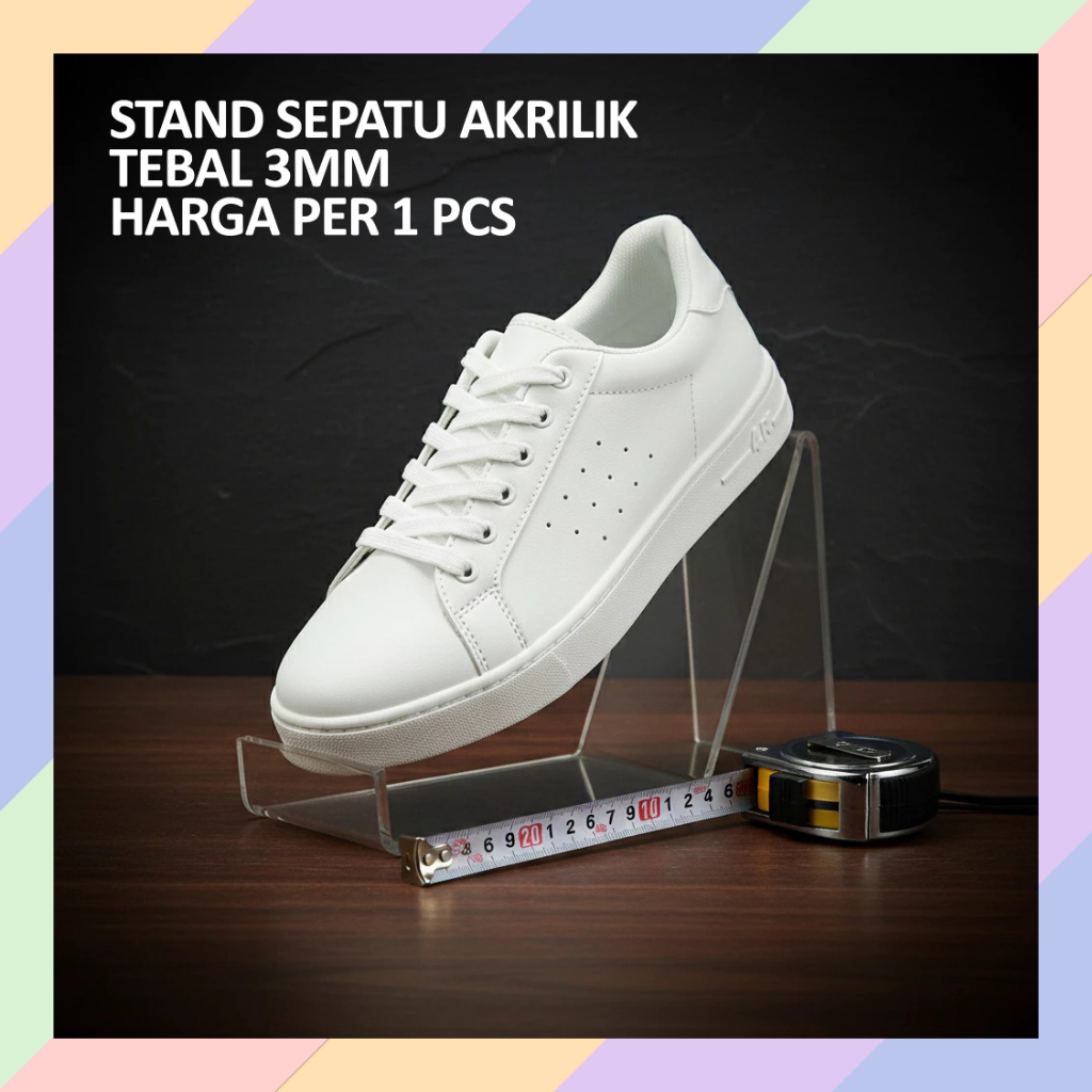 GS16 Stand Sepatu Akrilik Display Rak Pajangan Sendal Heels Bening Transparan Acrylic Tas Dompet Kar