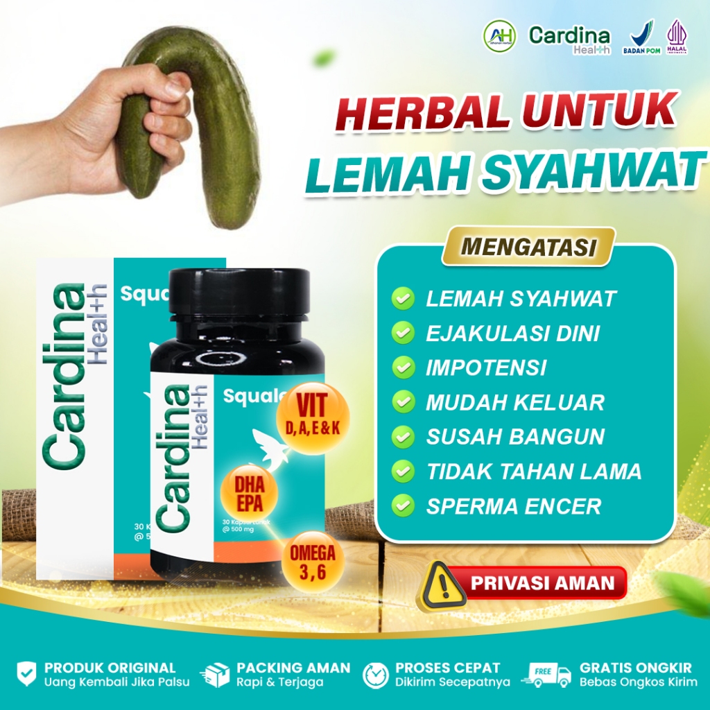 TERLARIS Obat Ejakulasi Dini Lemah Syahwat Impotensi Mudah Keluar Loyo Disfungsi Ereksi - Cardina