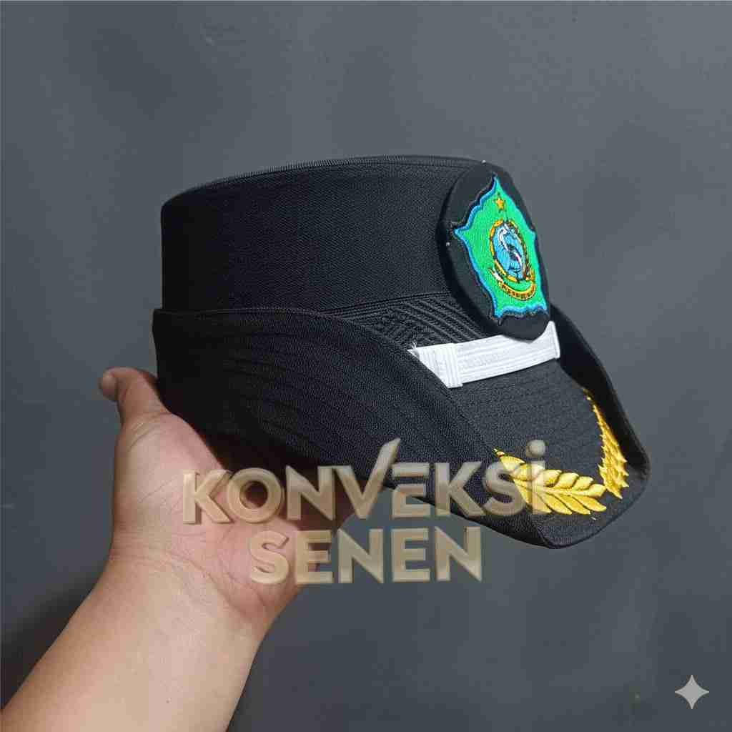 topi pet pdu lurah wanita terbaru bordir logo custom | topi pet lurah terbaru wanita | topi bordir l