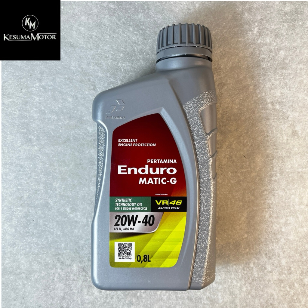 PERTAMINA ENDURO MATIC-G 20W-40 800ML OLI MOTOR MATIC ORIGINAL PERTAMINA