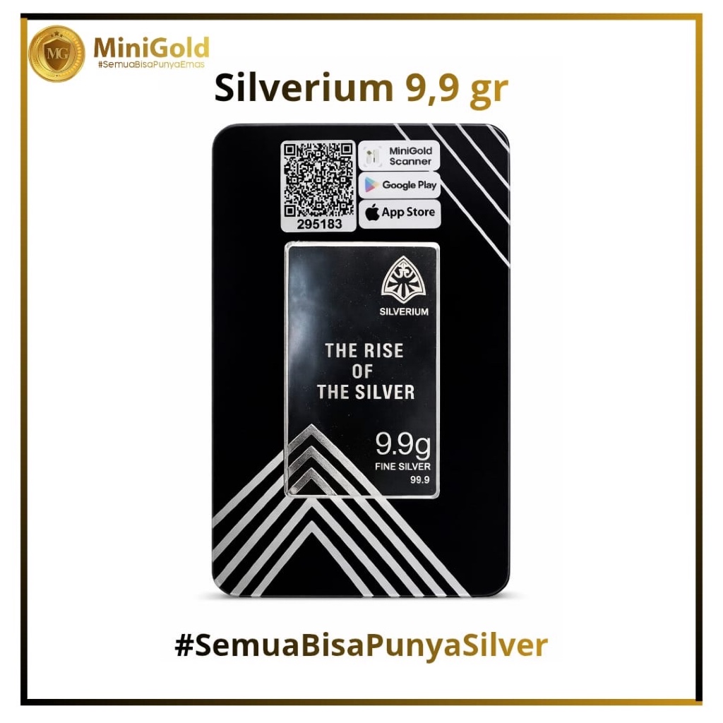 Perak Murni Asli 100% Ready ( TIDAK PO ) - Silverium Perak Batangan Murni 99,9% Berat 9,9 Gram Solus