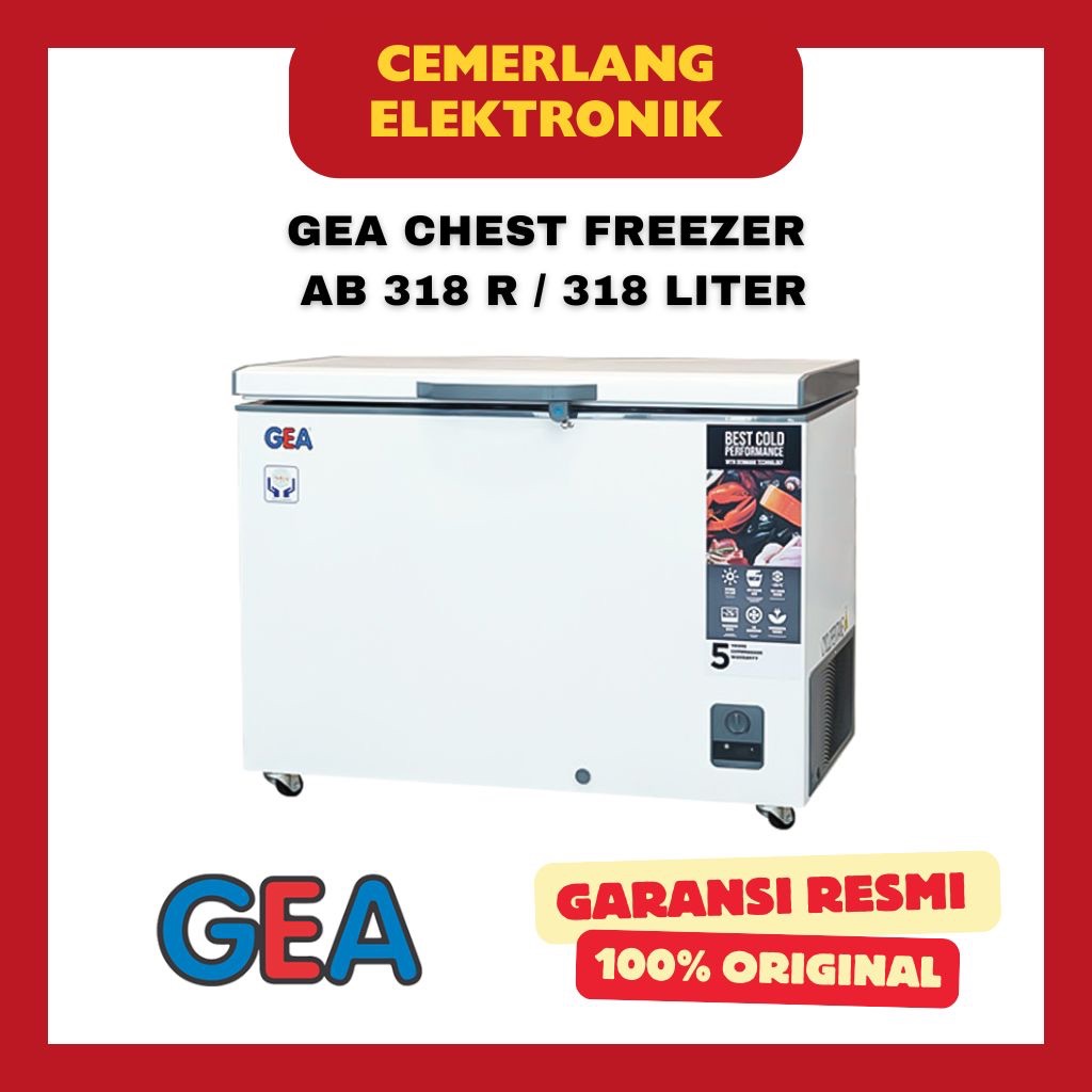 CHEST FREEZER GEA AB 318 KAPASITAS 318 LITER / KULKAS BOX FROZEN FOOD AB318 318L 300L GARANSI RESMI 