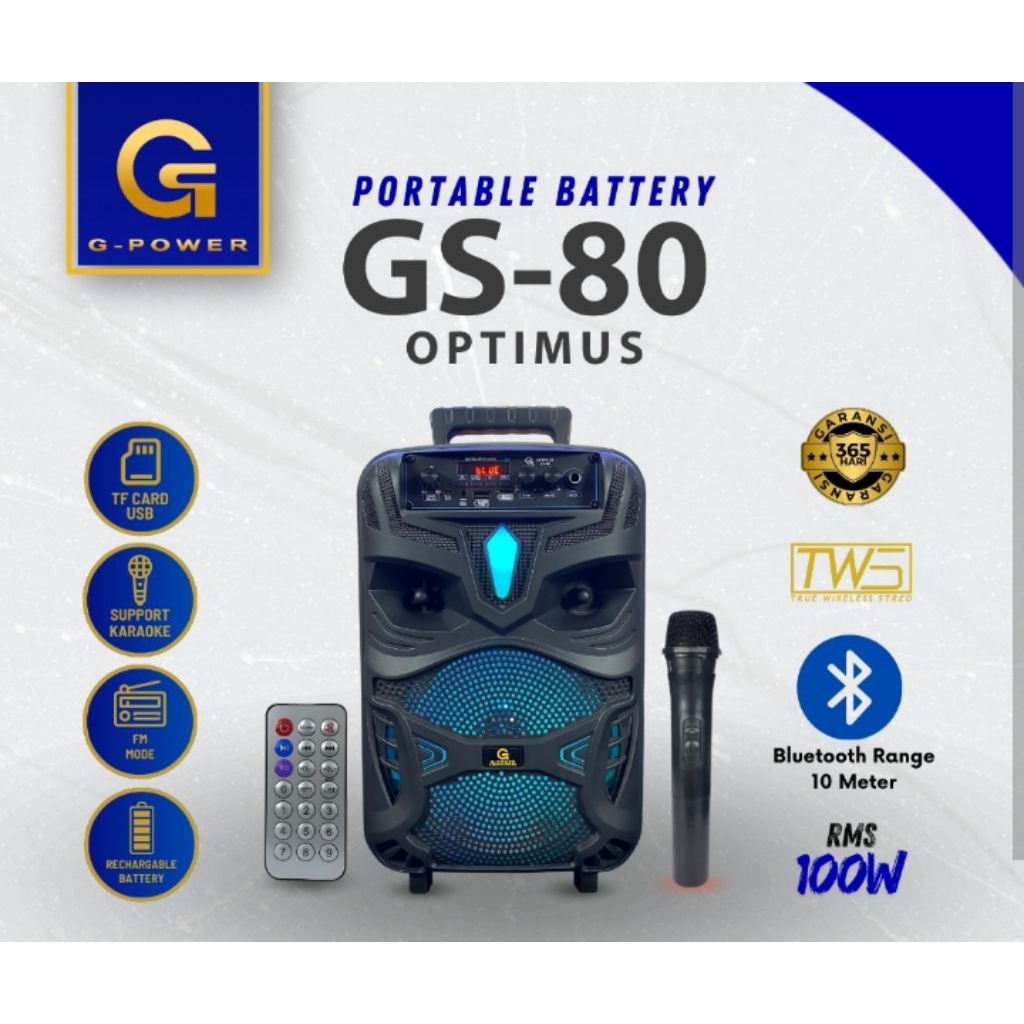 SPEAKER PORTABEL G-POWER GS-80 OPTIMUS (8inchi)