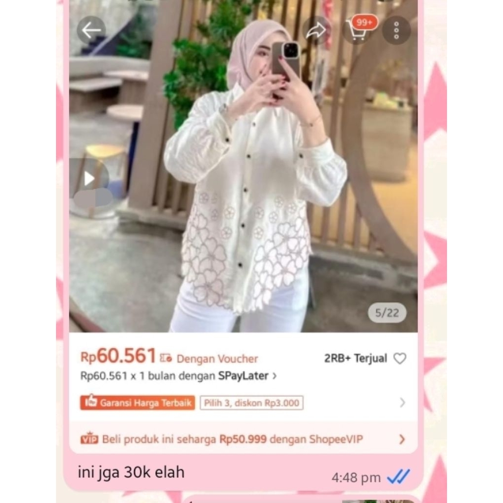 Blouse Bordir Wanita Blouse Putih Blouse Formal Blouse Kerja Blouse Korean Style Atasan Kekinian 202