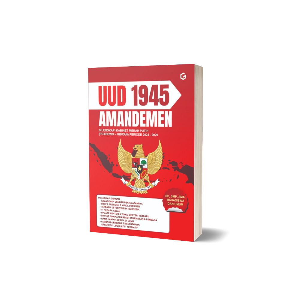 BUKU UUD 1945 AMANDEMEN DILENGKAPI KABINET MERAH PUTIH (PRABOWO - GIBRAN) PERIODE 2024 - 2029