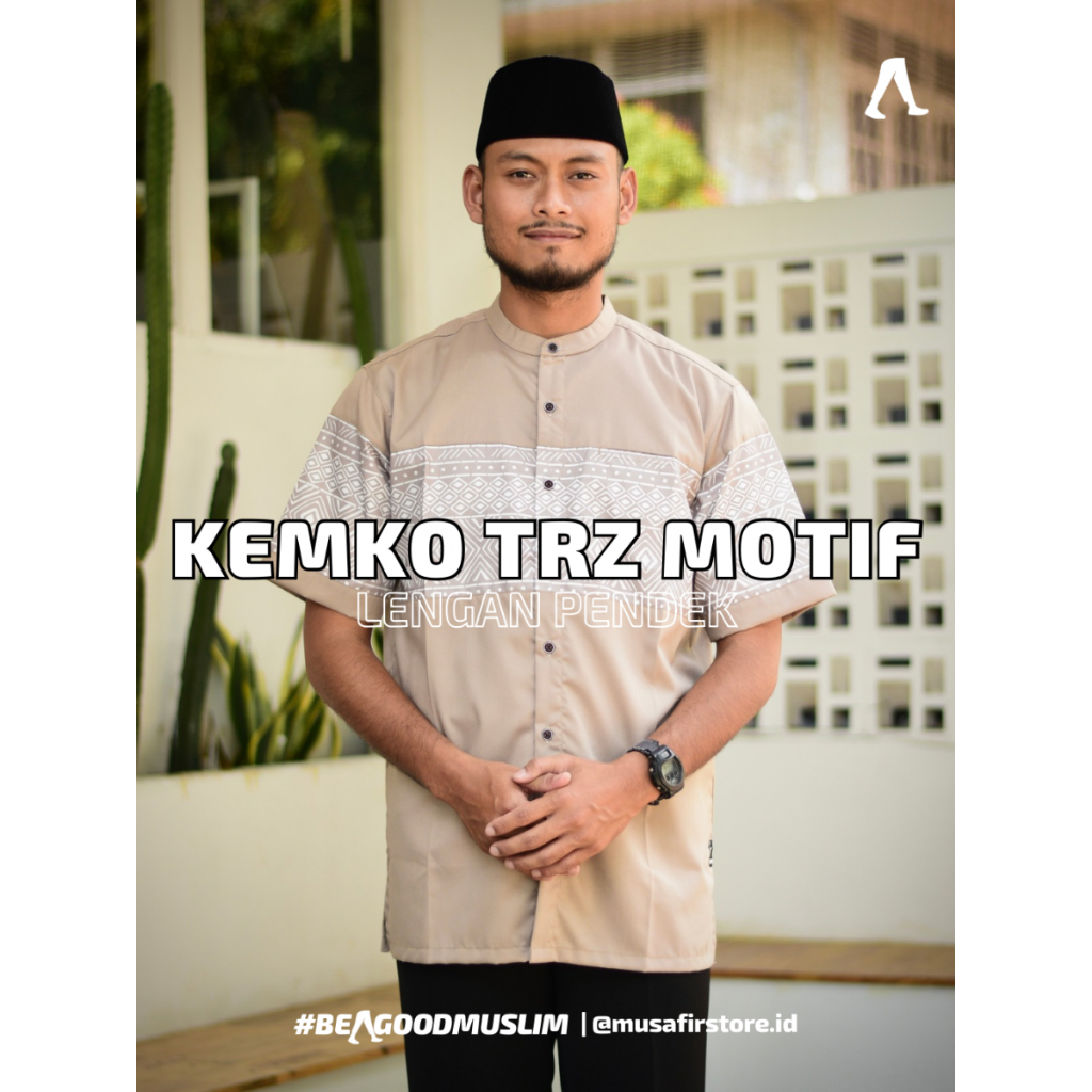 TRZ.MEN Kemko TRZ Motif Layang Kemeja koko Batik Etnik Baju Muslim