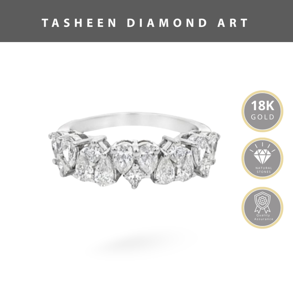 TDA Cincin Emas Berlian Asli Motif Hati Bertaut | Cincin Wanita Kado Tunangan Anniversary Istri