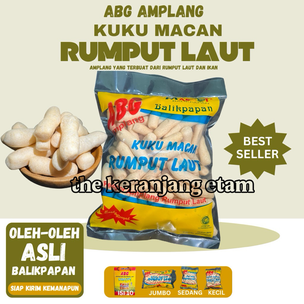 Amplang Rumput Laut Ikan Tenggiri Asli Balikpapan - Cemilah Gurih Renyah Rasa khas - Oleh-oleh Khas 