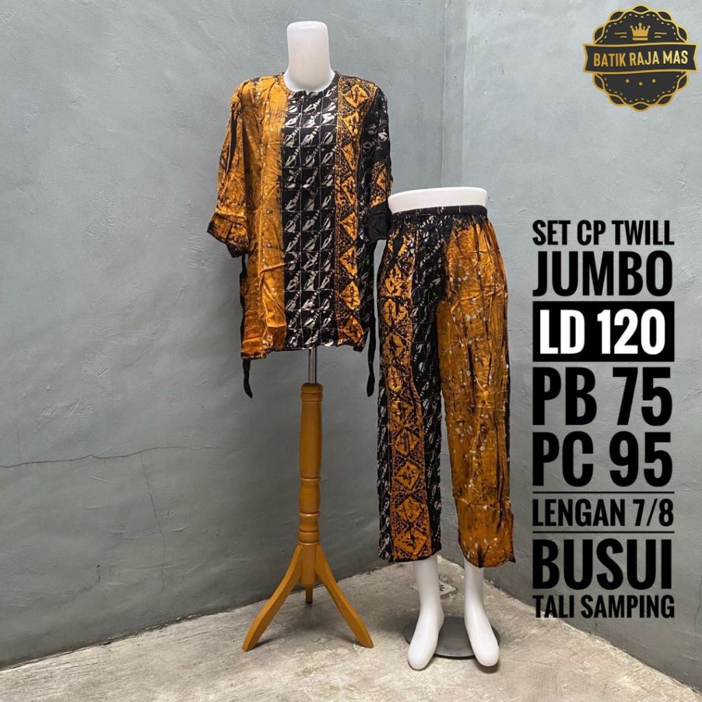 Setelan Wanita Kekinian Fashion Muslim Dewasa Jumbo Terbaru Motif Batik Abstrak Busui Resleting Depa