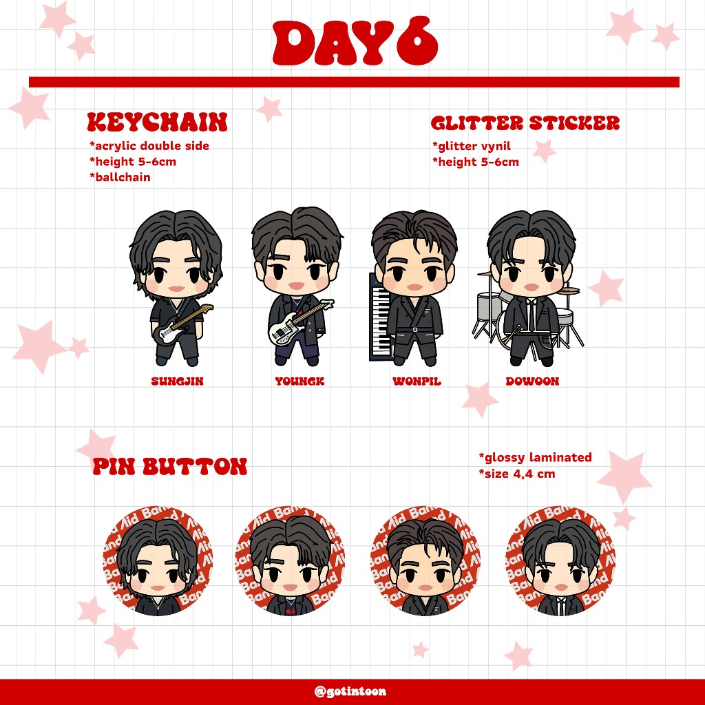 DAY6 FANMERCH (KEYCHAIN, PIN, STICKER)