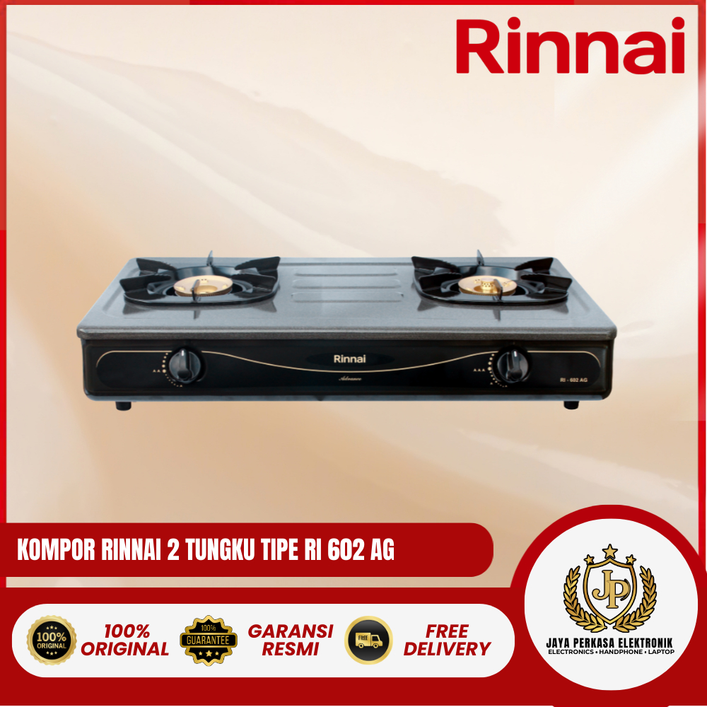 KOMPOR RINNAI 2 TUNGKU TIPE RI  602 AG PRODUK ORIGINAL DAN BERGARANSI