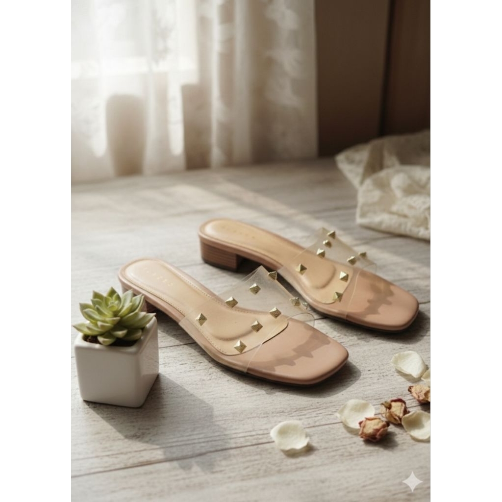 PRELOVED SEPATU SANDAL HEELS FLADEO KACA