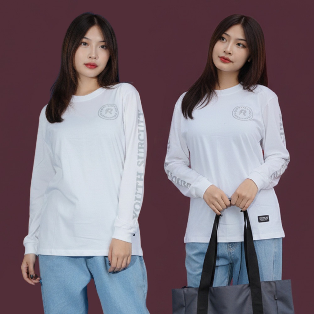 Rown Division Kaos Lengan Panjang || Willmoth White Longsleeve