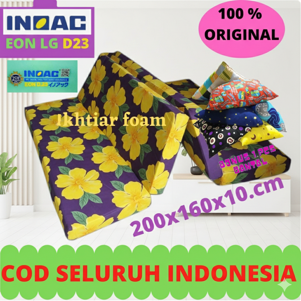 200x160x10.cm Kasur Lipat Busa Inoac Ukuran No2 Tebal 10cm EON D23 Asli Kasur busa Inoac Anti Kempes