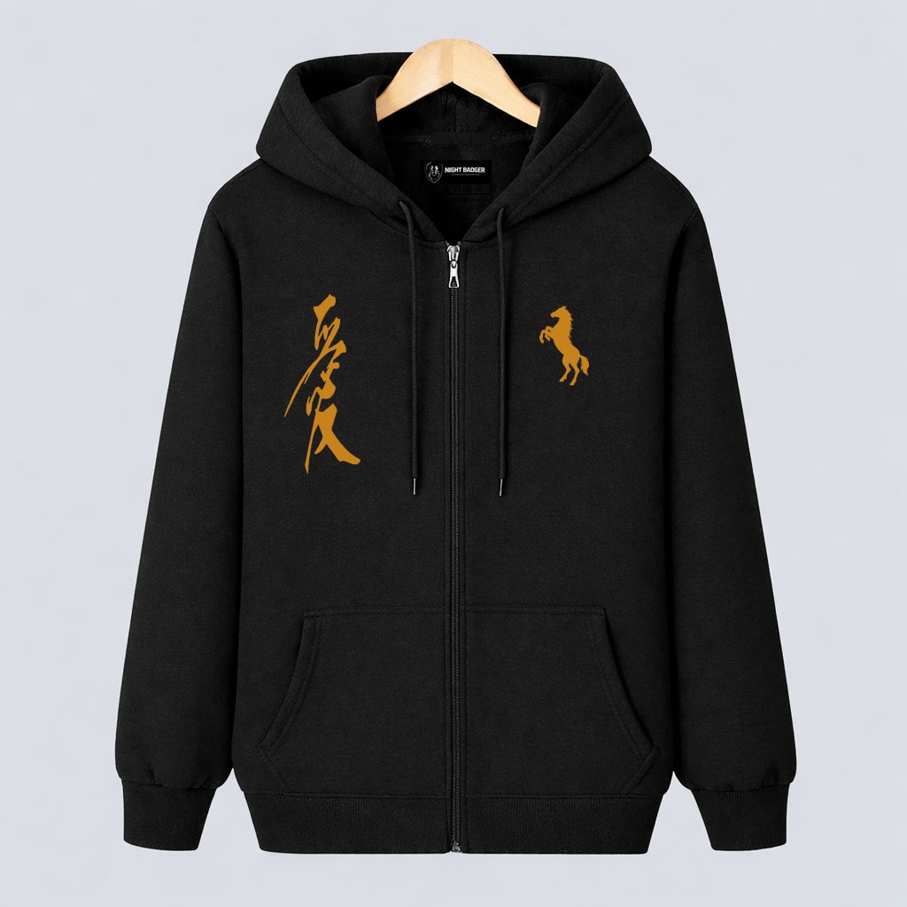 NIGHT BADGER Jaket Pria Wanita Logo Rilex Kuda Gold Jacket Premium Unisex