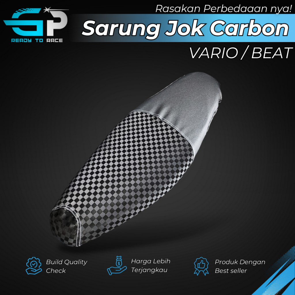 KULIT Sarung Jok Carbon Vario / Beat Model Carbon Catur / Carbon 4 D Sarung jok Motor Vario Beat