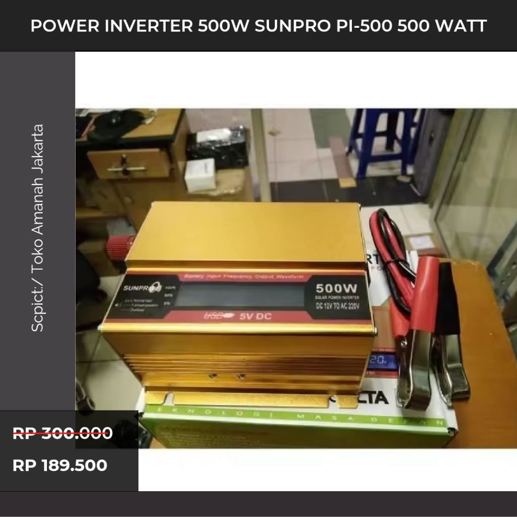 Promo  Power Inverter 500W Sunpro PI-500 Inverter 500 Watt digital